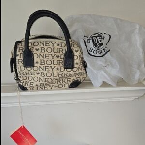 NWT Dooney & Bourke Black and Tan Small Satchel